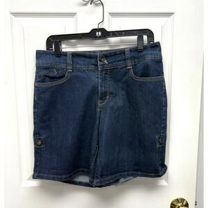 Nine West Jean Shorts, Roll Up Tab, Flap Pockets, Women's Size 8